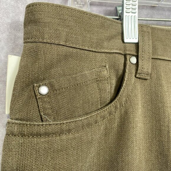 Kenneth Cole Mens Bedford Corduroy Straight Flat Front Pants Olive 34x30 NWT - Picture 5 of 10